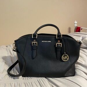 Michael Kors Black Satchel with Gold Accent